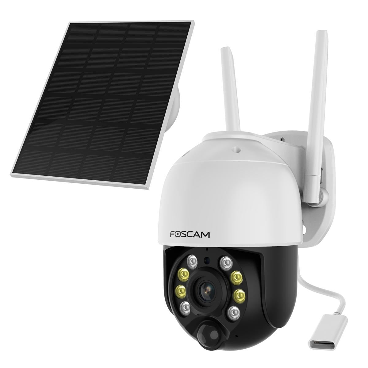 Foscam B4 WLAN Überwachungskamera mit Schwenk- und Neigefunktion, inkl.Solarpanel - Calitronshop.com